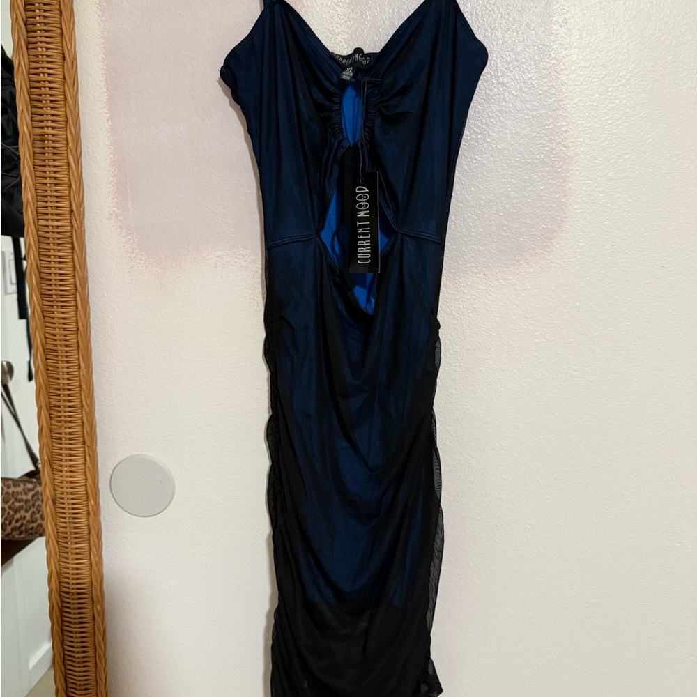 Current Mood Navy Backless Dress - Picture 2 of 4
